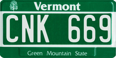 VT license plate CNK669