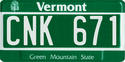 VT license plate CNK671