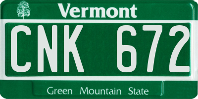 VT license plate CNK672