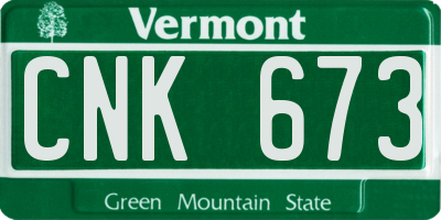 VT license plate CNK673