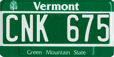VT license plate CNK675