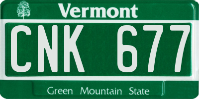 VT license plate CNK677