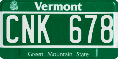 VT license plate CNK678
