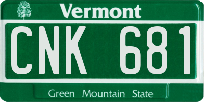 VT license plate CNK681