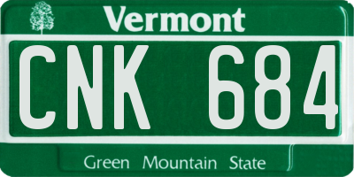 VT license plate CNK684