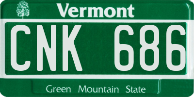VT license plate CNK686