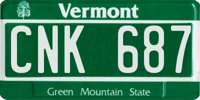 VT license plate CNK687