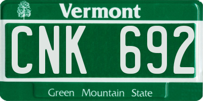 VT license plate CNK692