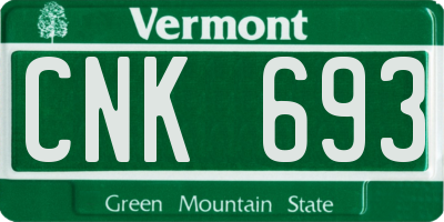 VT license plate CNK693