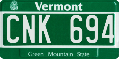 VT license plate CNK694