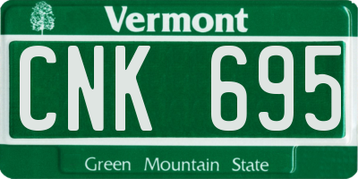 VT license plate CNK695