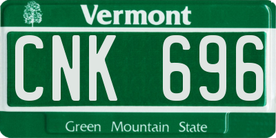 VT license plate CNK696