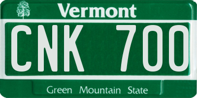 VT license plate CNK700