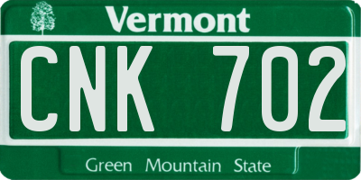 VT license plate CNK702