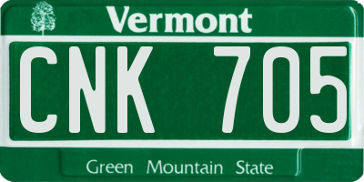 VT license plate CNK705