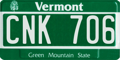 VT license plate CNK706