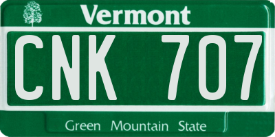 VT license plate CNK707