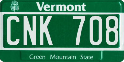 VT license plate CNK708