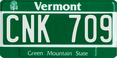 VT license plate CNK709
