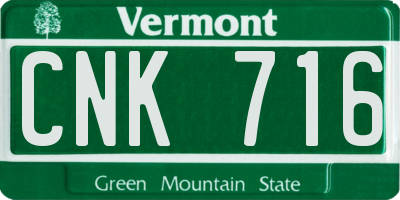 VT license plate CNK716