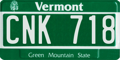 VT license plate CNK718