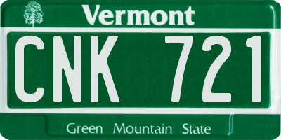 VT license plate CNK721