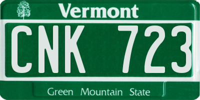 VT license plate CNK723