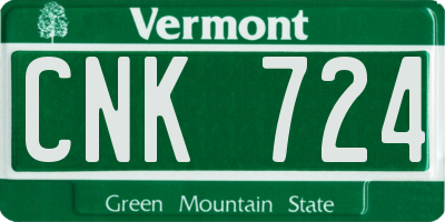 VT license plate CNK724