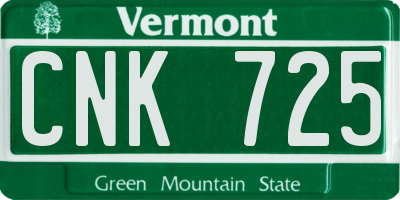VT license plate CNK725