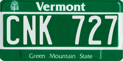 VT license plate CNK727