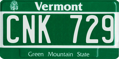 VT license plate CNK729