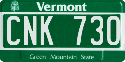 VT license plate CNK730