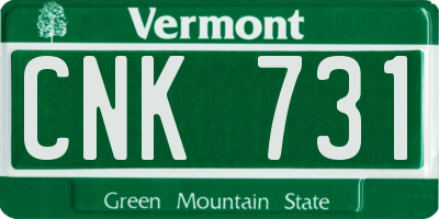 VT license plate CNK731