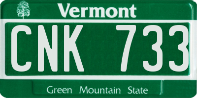 VT license plate CNK733