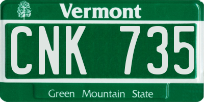 VT license plate CNK735