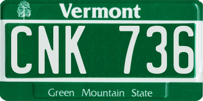 VT license plate CNK736