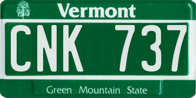 VT license plate CNK737