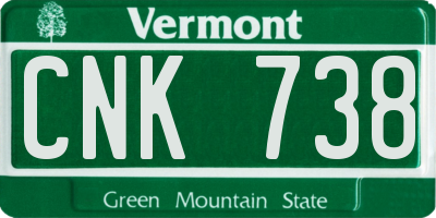 VT license plate CNK738
