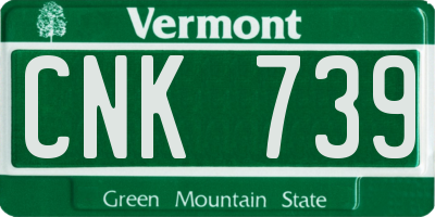 VT license plate CNK739