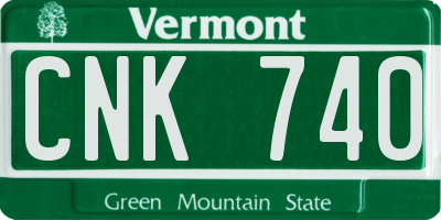 VT license plate CNK740