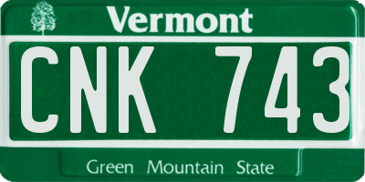 VT license plate CNK743