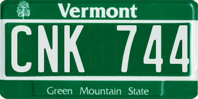 VT license plate CNK744