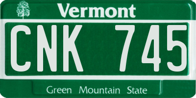 VT license plate CNK745