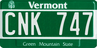 VT license plate CNK747