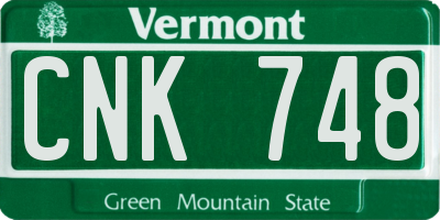 VT license plate CNK748