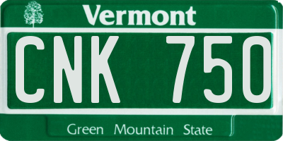 VT license plate CNK750