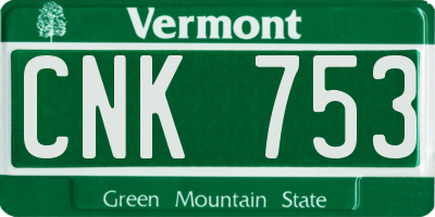 VT license plate CNK753