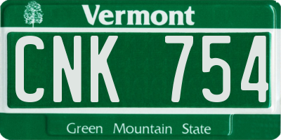 VT license plate CNK754