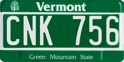 VT license plate CNK756