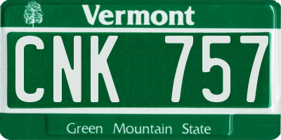 VT license plate CNK757